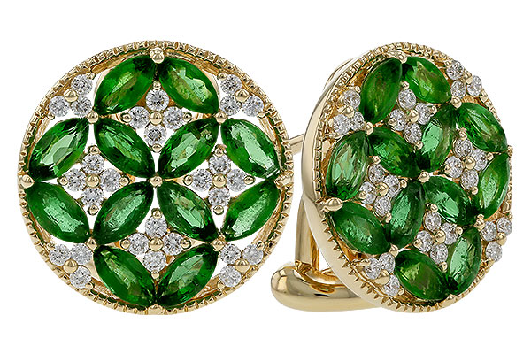 C275-11921: EARRINGS 1.66 TW EMERALD 1.96 TGW